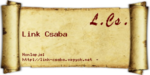 Link Csaba névjegykártya